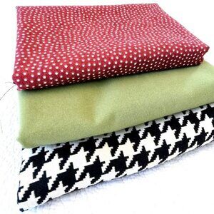 Upholstery Fabric Bundle 3 Designs Black White Herringbone Green Sewing Home Art